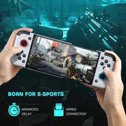 USB Gamepad for Android - Stretch Gamepad with Type-C connection, bilateral handles, and switch-style buttons for mobile FPS gaming.