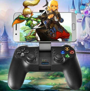 Smartphone Gamepad - Rechargeable | Android/iOS Bluetooth controller with phone mount, dual analog sticks, and action buttons for mobile gaming.