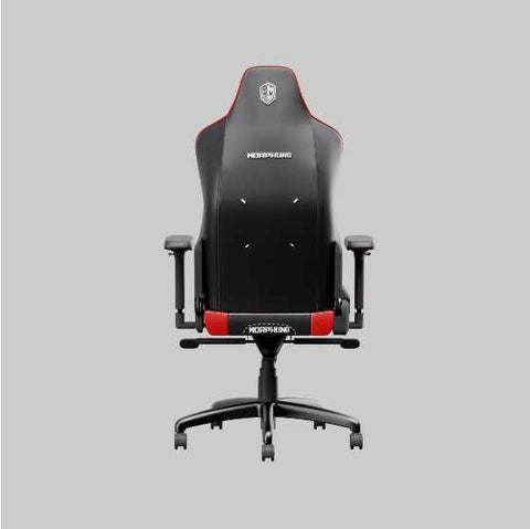 C-L44R Gaming Chair with ergonomic lumbar support, black and red PU leather finish, and adjustable armrests for office or gaming setups.