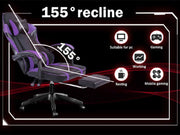 Gaming Chair - Ergonomic Chair with 155° recline and adjustable lumbar support, ideal for PC gaming, working, and mobile gaming comfort.